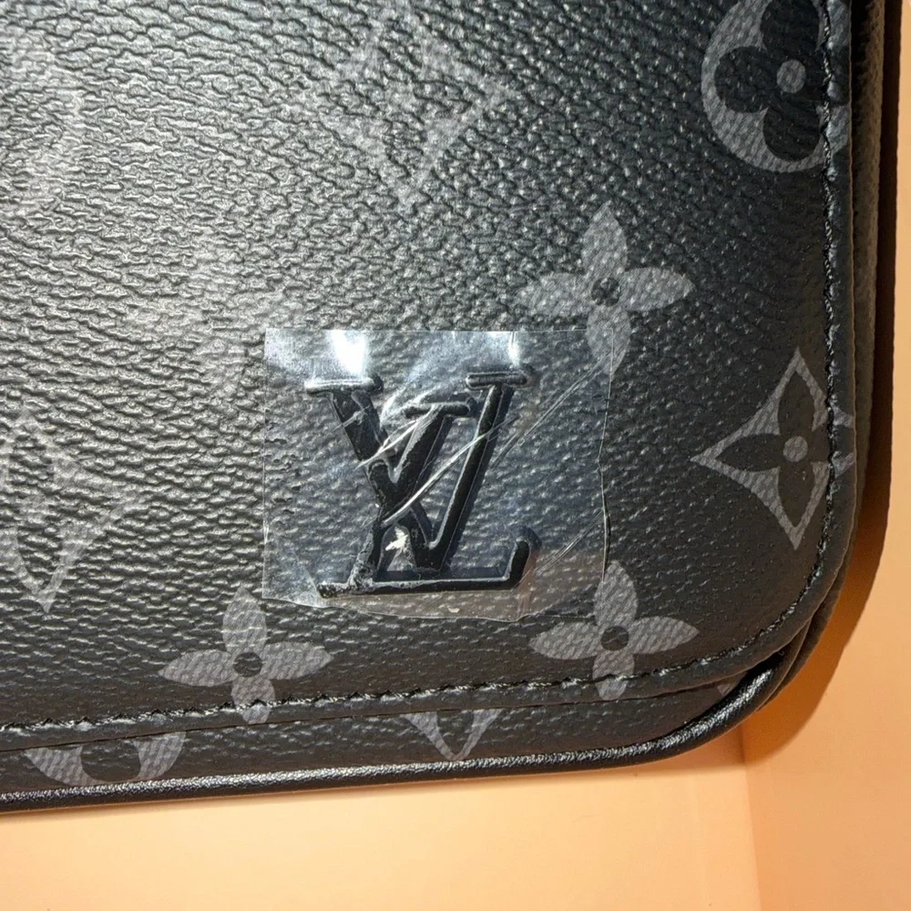 Louis Vuitton Men's Monogram Messenger Bag in Black and Gray